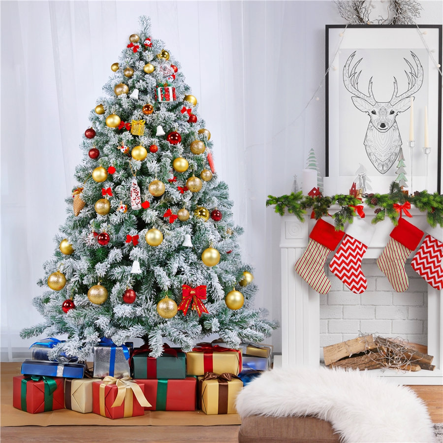 Pre-lit Flocked Artificial Christmas Tree